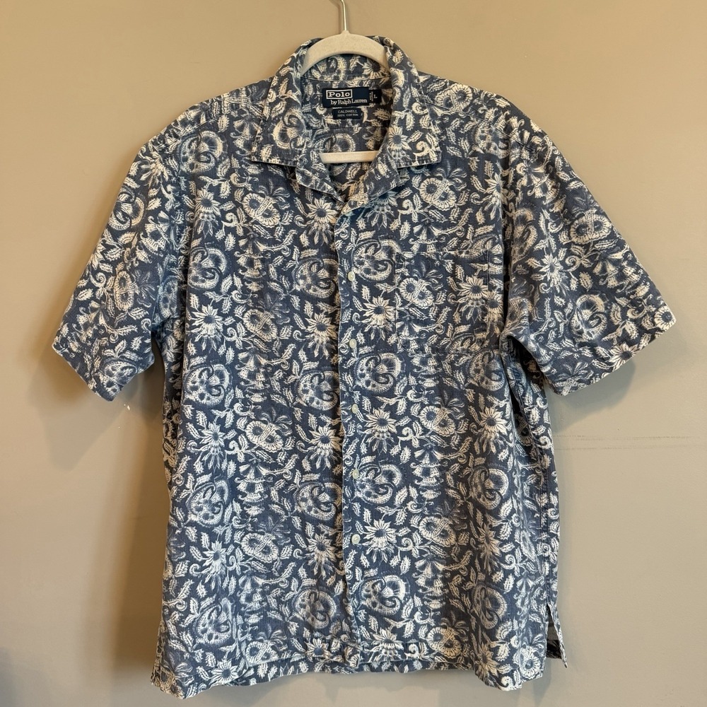 Polo Ralph Lauren Vintage Caldwell Shirt Size Large Floral Paisley Bandana 90s